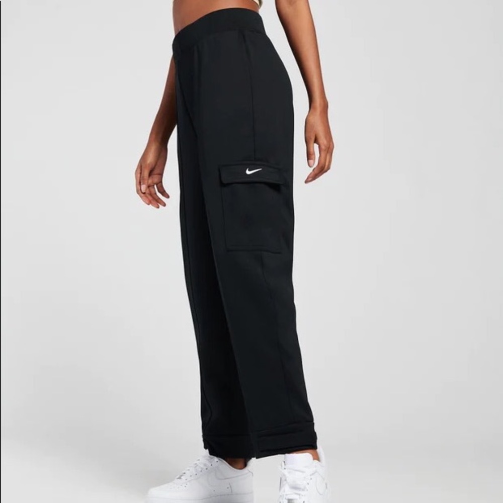 Nike Black NSW Swoosh Cargo Pockets Pants Size Small Cargo Pocket Brand Graphic